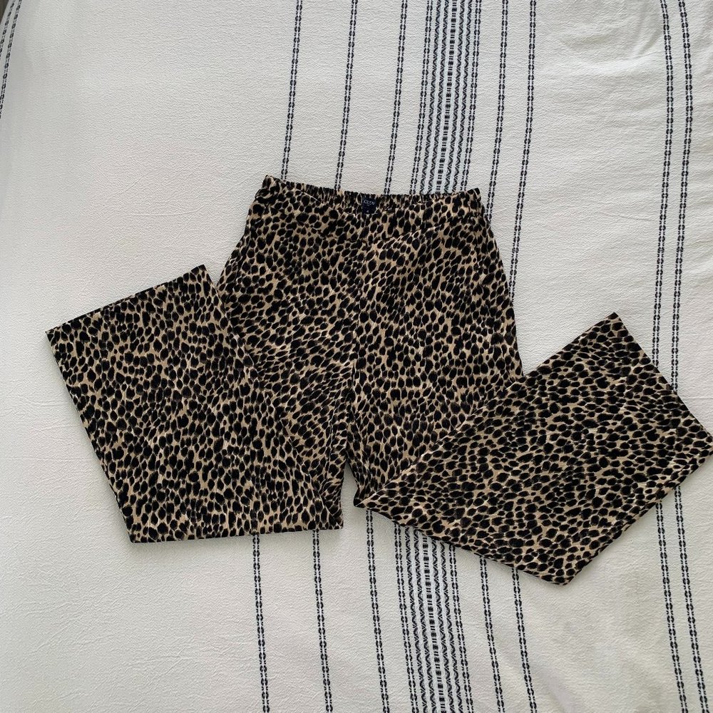 J. Crew Wide Leg Leopard Print Pant